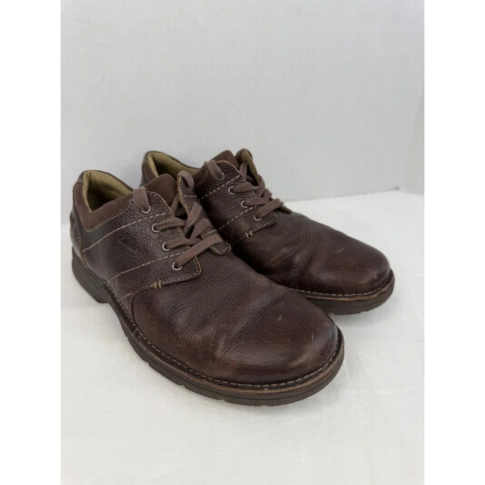 Vintage Y2k Clarks Mens 66255 Brown Leather‎ Lace Up Oxford Shoes Size 9M